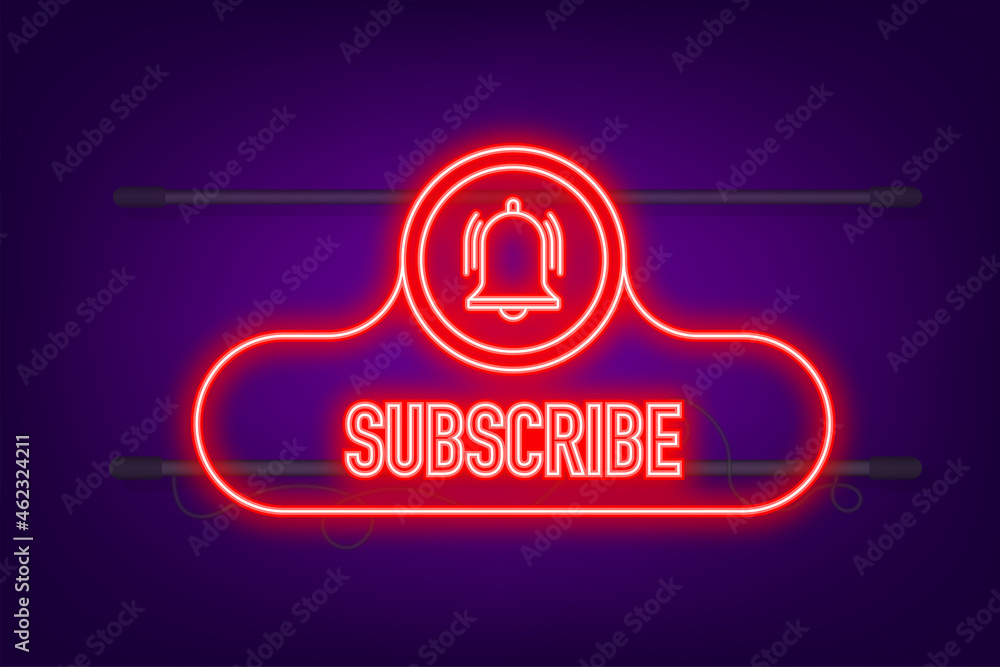 Poster subscribe button template with the notification bell. news subscribe button. business concept subscr