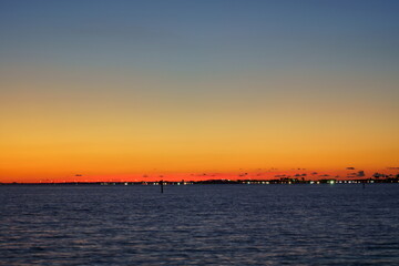 Fototapeta na wymiar Florida Tampa bay sun set landscape 