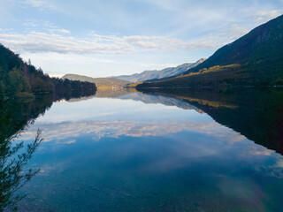 View on Bohinj lake in Triglav national park, Slovenia