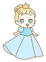 かわいいお姫様　グラデ無し　左向き