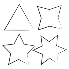 Ink angle silhouette. Geometric figure icon. Basic math element. School education. Vector illustration. Stock image. EPS 10.