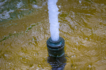 water flowing from a fountain