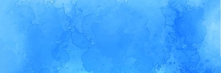 deep blue shades frame illustration. Grunge aquarelle painted paper textured background.
