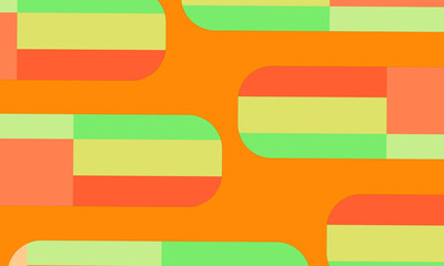 orange background with assorted colors in curved plaid