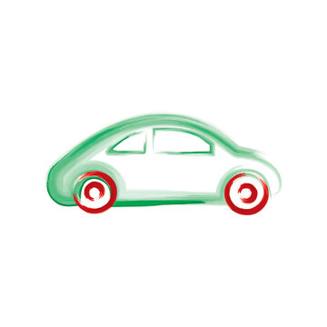 Car vector icon illustrator watercolor outline symbol