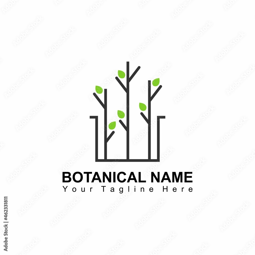 Aufkleber plants in pot using line shape image graphic icon logo design abstract concept vector stock. can be 
