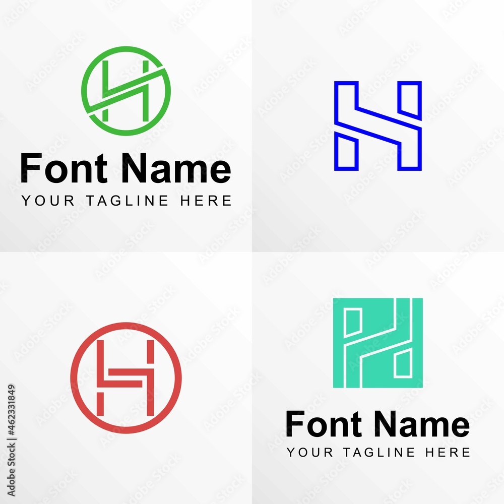 Poster 4 letter h font in line image graphic icon logo design abstract concept vector stock. can be used as