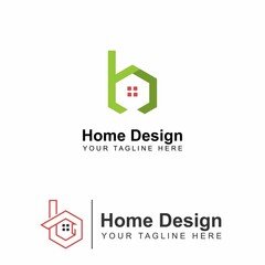 Letter B font in hexagon and roof house and window image graphic icon logo design abstract concept vector stock. Can be used as a symbol related to property or initial