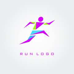 male runner illustration logo, running vector. jogging sports logo