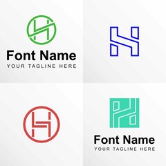 4 letter H font in line image graphic icon logo design abstract concept vector stock. Can be used as a symbol related to initial or monogram