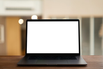 Fototapeta premium Front view of laptop with screen.