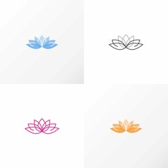 Fototapeta na wymiar Lotus flower in feminine shape image graphic icon logo design abstract concept vector stock. Can be used as a symbol related to nature or ornament