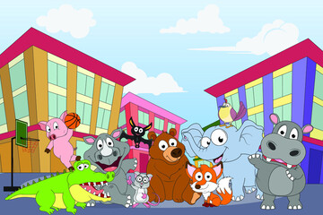 cute animal cartoon illustration