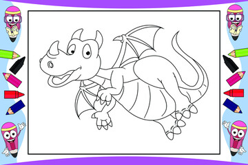 coloring cute animal cartoon for kids