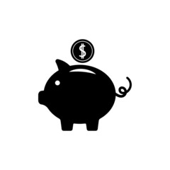 Piggy bank icon design template illustration isolated vector