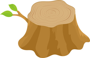 Vector illustration of a stump with branches.
