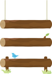 Frame illustrations of three different types of logs.