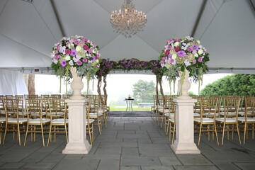 wedding flowers and rings