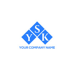 YSK letter logo design on white background. YSK creative initials letter logo concept. YSK letter design. 