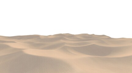 Fototapeta na wymiar Sand dunes in the desert Isolated on white background 3d illustration