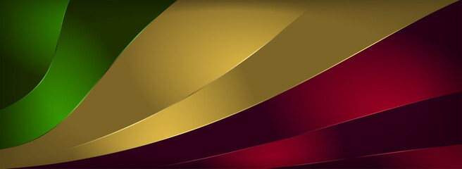 Abstract Green, Yellow, and Red with Minimalism Dynamic Shape Background Design.