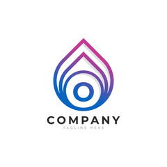 Initial Letter O with Oil and Gas Logo Design Inspiration