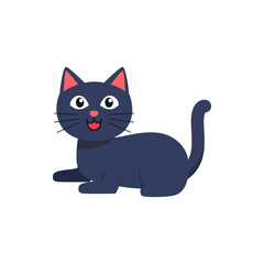 pretty freindly cat vector illustration design on white backgound