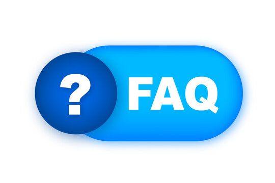 Frequently asked questions FAQ banner. Speech bubble with text FAQ. Vector stock illustration