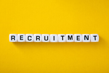 White block with word Recruitment"