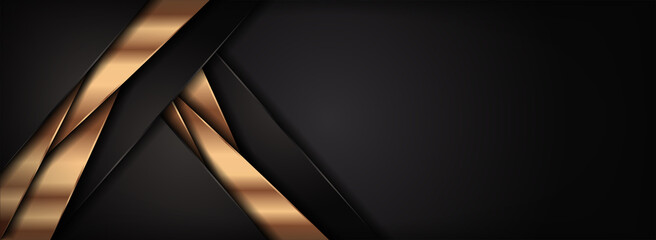 Modern Dark Brown and Golden Lines Combination Background Design with Overlap Layer Textured Style Concept.