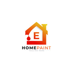 Initial Letter E Home Paint Real Estate Logo Design Inspiration