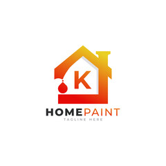 Initial Letter K Home Paint Real Estate Logo Design Inspiration