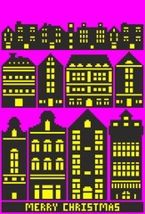 Obraz premium クリスマスのピクセルアート