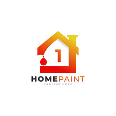 Number 1 Home Paint Real Estate Logo Design Inspiration