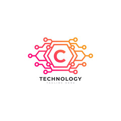 Technology Initial Letter C Logo Design Template Element.