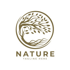 natural tree vector logo template