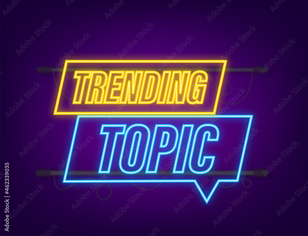 Aufkleber trending topic neon icon badge. ready for use in web or print design. vector stock illustration