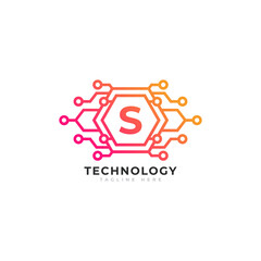 Technology Initial Letter S Logo Design Template Element.