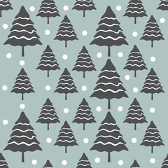 Christmas seamless pattern with trees