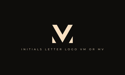 illustration vector graphic logo design for combination letter V and M in creative and unique way, with simple, modern, minimalist, elegant, sophisticated style.