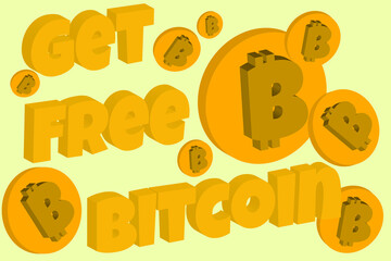 Get Free Bitcoin Lettering with bitcoin ornaments, suitable for use as a resource for articles, marketing, game rewards, promotions, and everything related to crypto currency