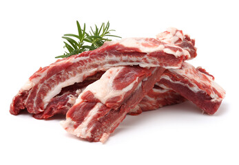 Raw Pork Ribs Isolated On White Background