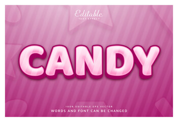 Candy 3D Text Effect Editable Eps Vector