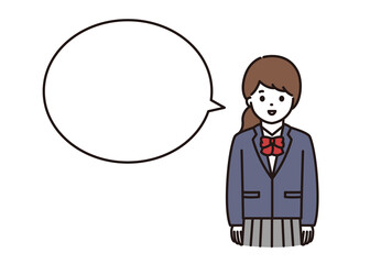 学生 制服 女性 吹き出し イラスト