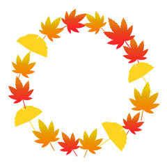 Fototapeta premium 紅葉と銀杏のフレーム