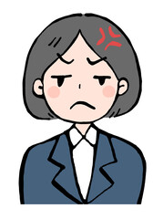 怒った女性のイラスト