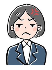 怒った女性のイラスト