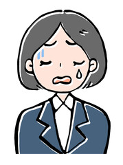 落ち込む女性のイラスト