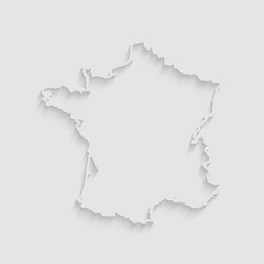 Vector outline map France with creative shadow