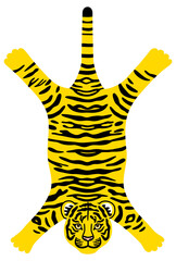 虎の敷物のイラスト【葉書サイズ】